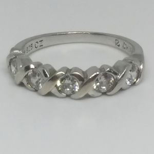 925 Ross Simons Sterling CZ "XOXO" Ring sz 8